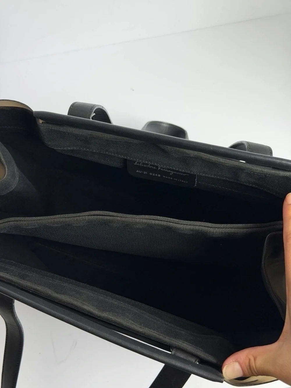 Salvatore Ferragamo 2-Way Black PVC and Leather Tote Bag